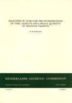 PoG 6, R. Roelofs, Selections of stars for the determination of time, azimuth and Laplace quantity by meridian transits