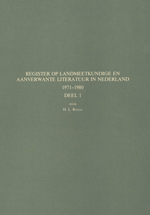 GS 26, H.L. Rogge, Register op landmeetkundige en aanverwante literatuur in Nederland 1971-1980. Deel 1