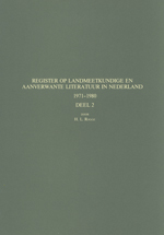 GS 27, H.L. Rogge, Register op landmeetkundige en aanverwante literatuur in Nederland 1971-1980. Deel 2