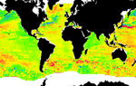 Lokale zeespiegelstijging ≠ wereldwijde zeespiegelstijging; satellietwaarnemingen 1993-2005 (in mm/jaar).
