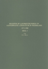 Register op landmeetkundige en aanverwante literatuur in Nederland 1971-1980. Deel 2